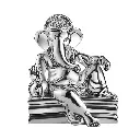 Relaxing Ganesha silver on silver base