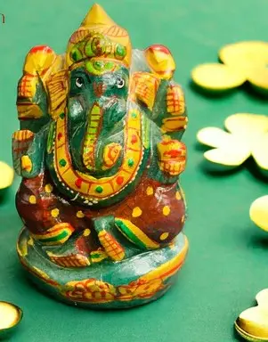 Green Jade Ganesh Idol