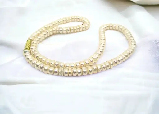 White Real Pearl Saccha Moti Mala